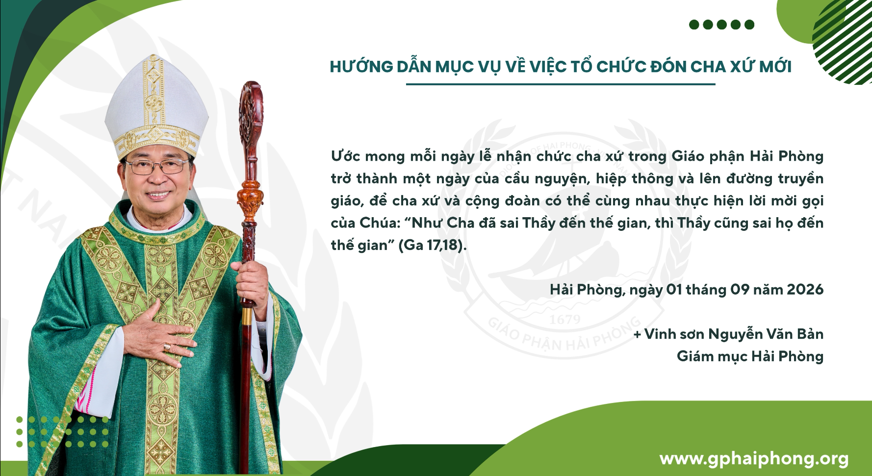 Giáo phận Hải Phòng: Hướng dẫn mục vụ về việc tổ chức đón Cha xứ mới